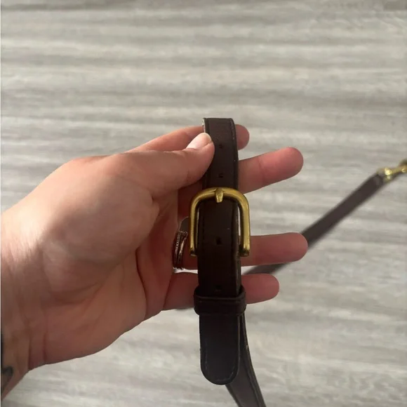 Vintage 1997 Coach 9870 Court Top Handle Leather Bag Dark Brown Crossbody Bag - Picture 12 of 13